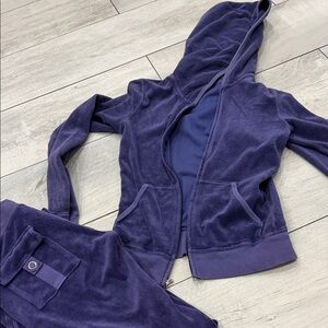 Juicy Couture Blue Velour Hoodie and Pants Set